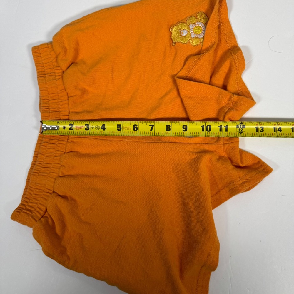 Care Bears Funshine Bear Lounge Shorts Womens XS Orange Embroidered Jersey - Picture 8 of 9